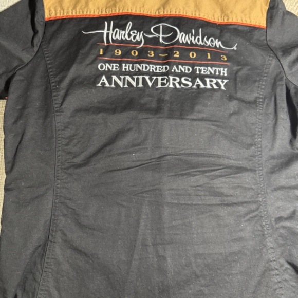 Harley-Davidson Tan Black and white mechanics top with patches size L - Picture 8 of 8